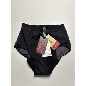 THINX BLACK HI-WAIST PANTY SIZE LARGE PERIOD PANTIES LEAK RESIST, ODOR CONTROL